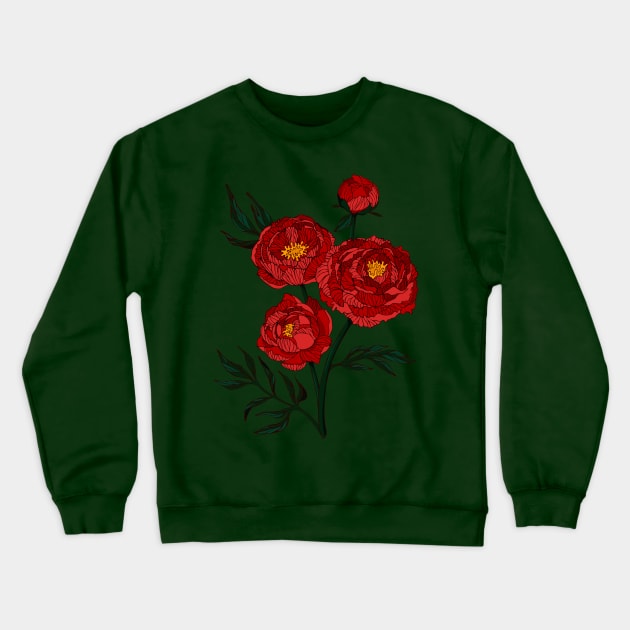 Peony Crewneck Sweatshirt by LadaZodak